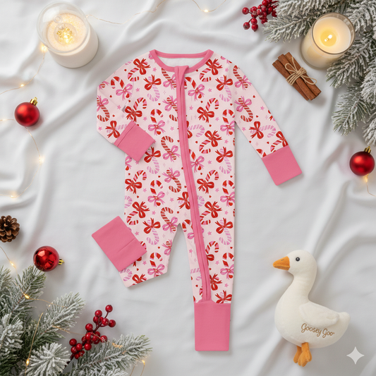 Pink Candycane Hypoallergenic Sleepsuit