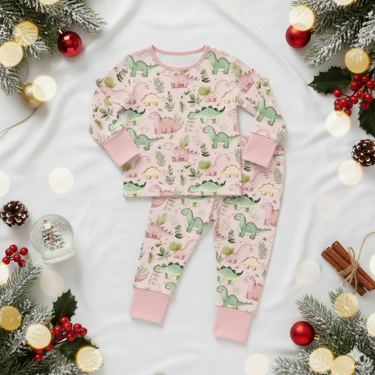 Pink Dino Hypoallergenic Two Piece Set