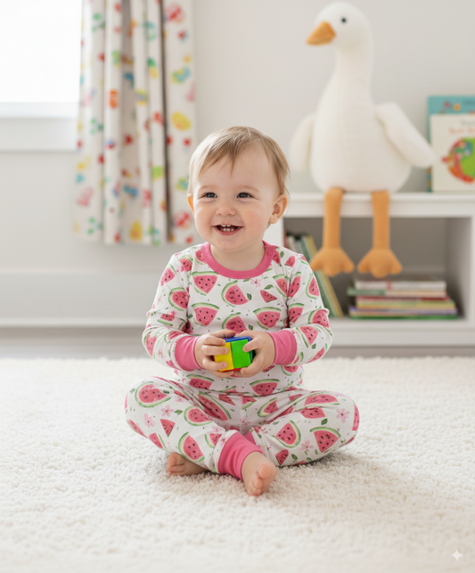 Pink Melon - Hypo-Allergenic Bamboo 2 Piece Pyjama Set