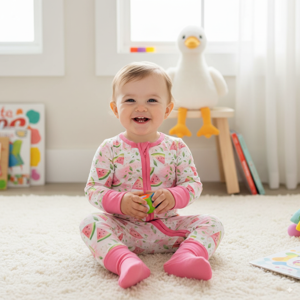 Pink Melon - Hypo-Allergenic Bamboo Romper