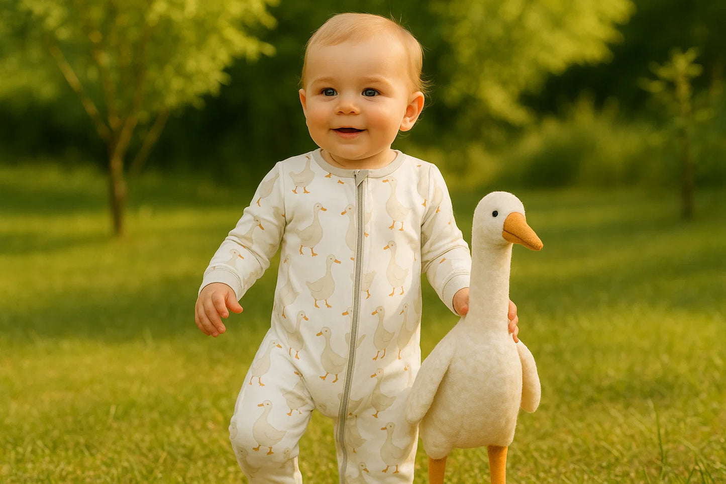 Soft White Goose - Hypo-Allergenic Bamboo Romper