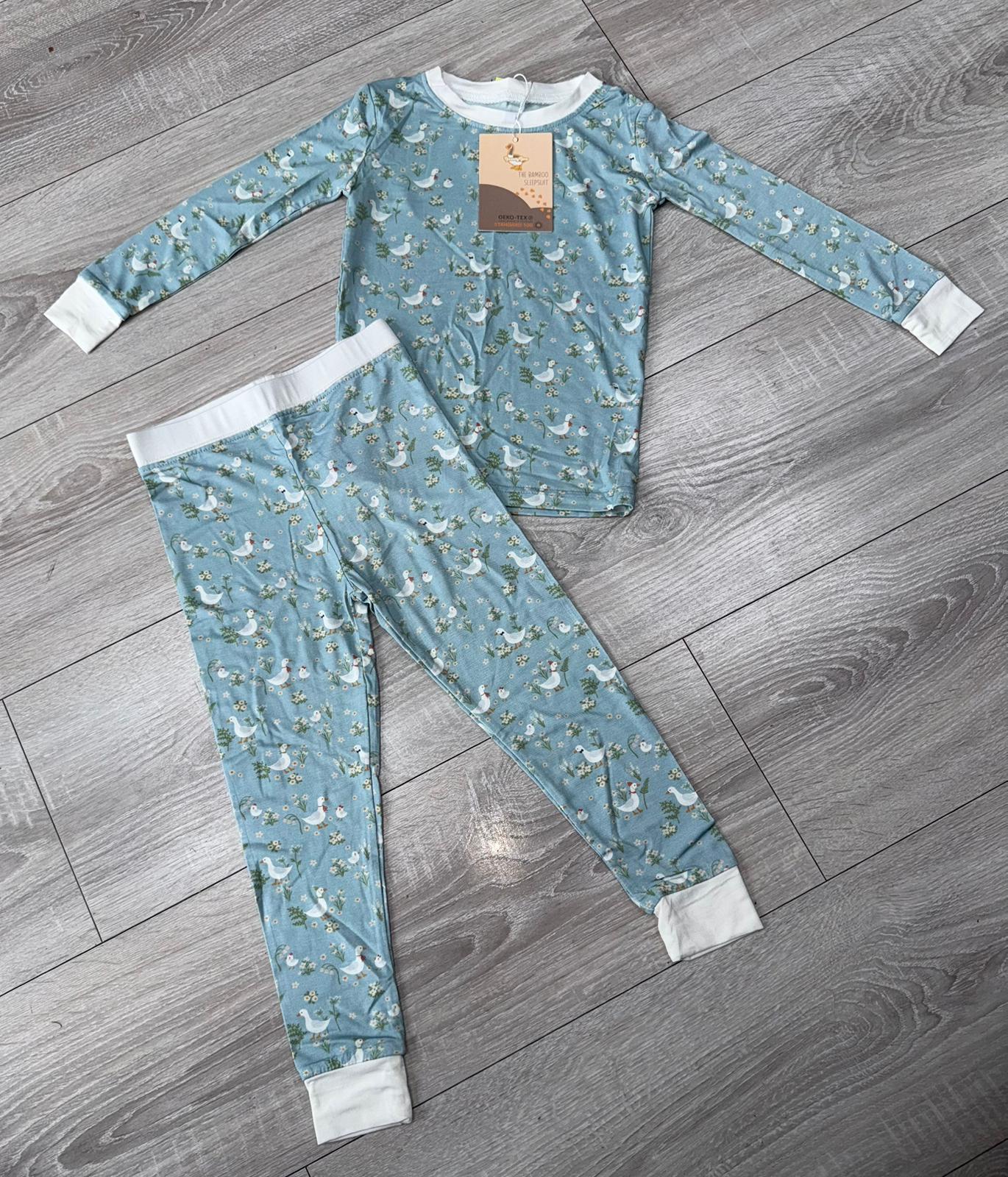 Blue Meadow Party - Hypo-Allergenic Bamboo 2 Piece Pyjama Set