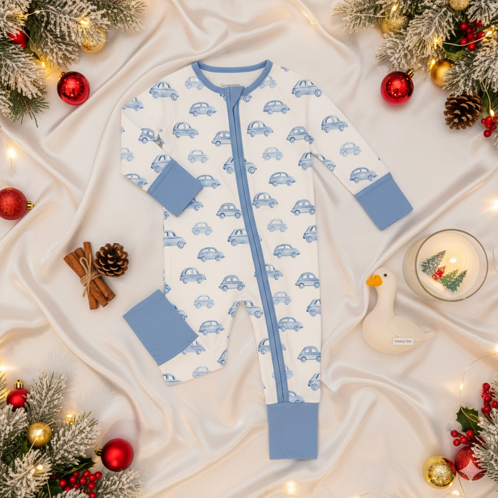 Blue Cars Hypoallergenic Sleepsuit