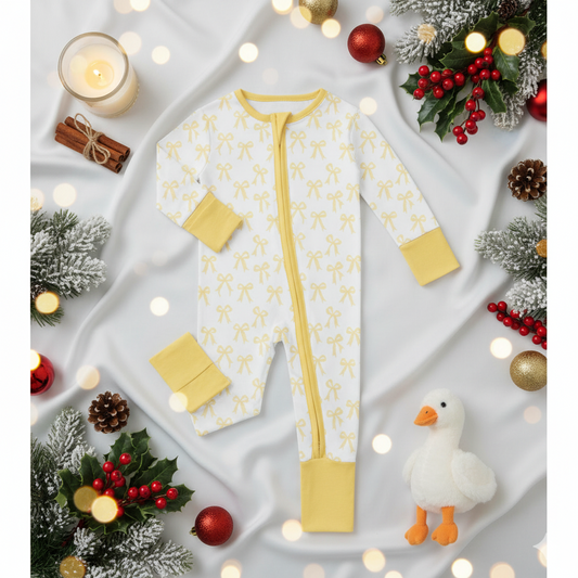 Yellow Bows Hypoallergenic Sleepsuit