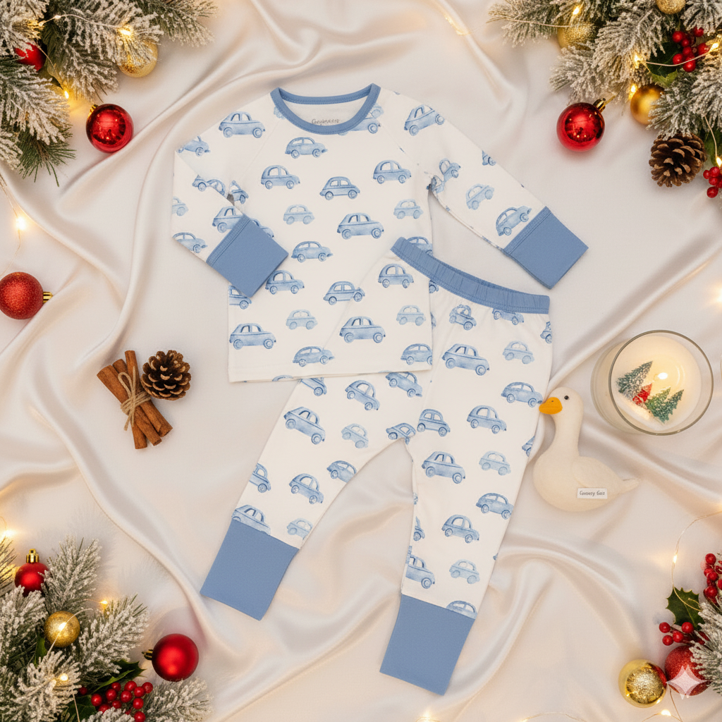 Blue cars Hypoallergenic Two Piece Set