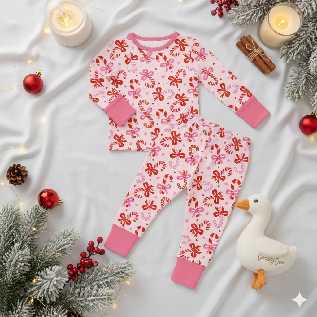 Pink Candycane Hypoallergenic Two Piece Set