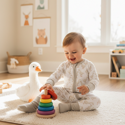 Soft White Goose - Hypo-Allergenic Bamboo Romper